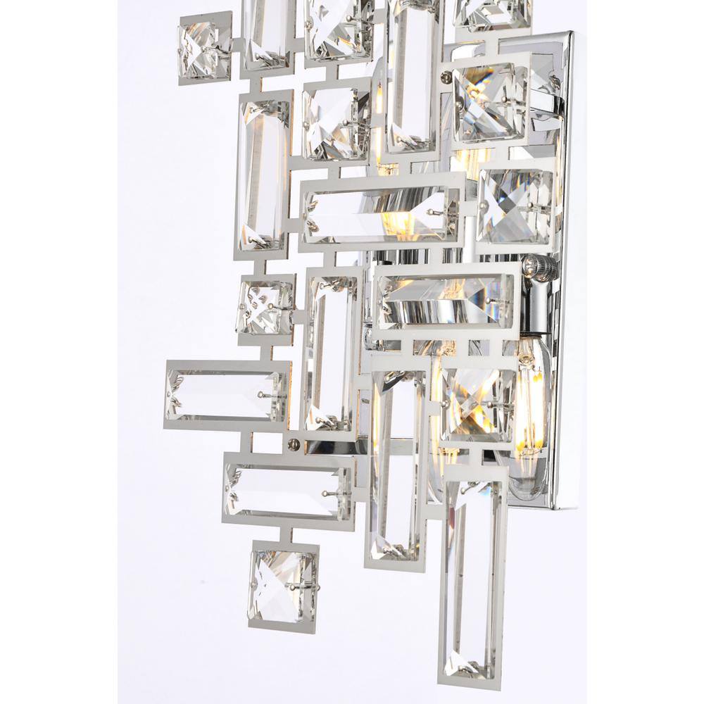 Alt View 2. Elegant Lighting - Picasso 2 light Chrome Wall Sconce Clear Royal Cut Crystal - Chrome.