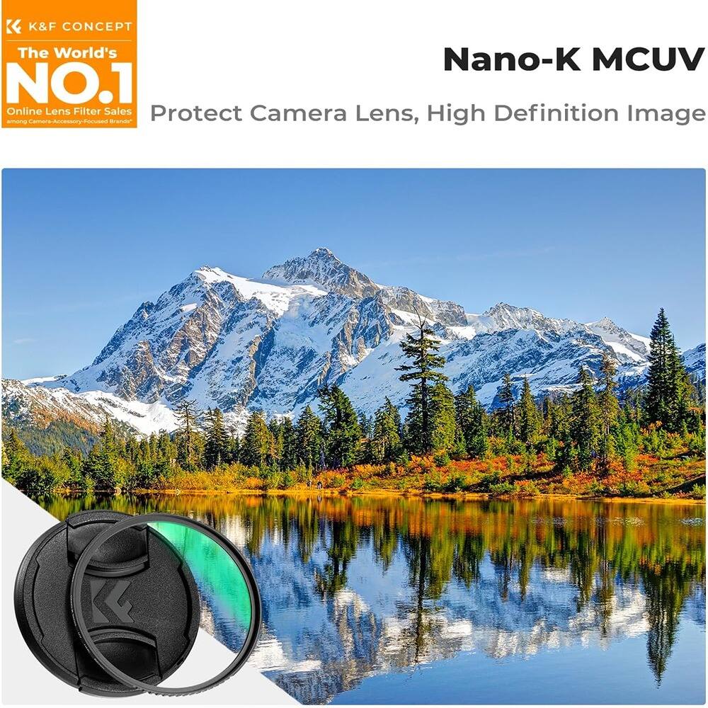 K&F CONCEPT
The World's NO.1 Online Lens Filter Sales
Protect Camera Lens, High Definition Image
Nano-K MCUV
Lens, High Definition Image