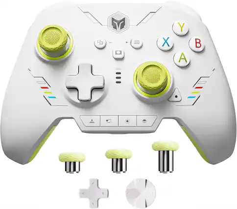 Front. BigBig Won - BIGBIG WON Rainbow 2 SE Bluetooth Wireless Controller with Motion Control Aim, Hall Effect Triggers for Switch, PC, - Green.