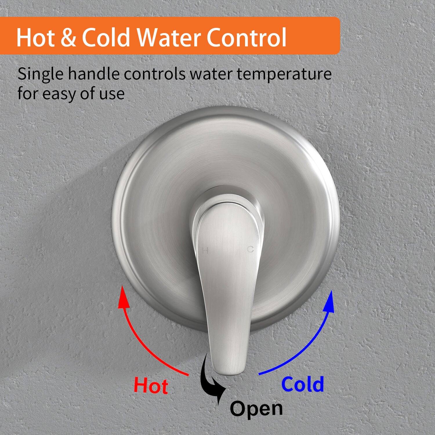Hot & Cold Water Control

Single handle controls water temperature for easy of use

Hot
Cold
Open