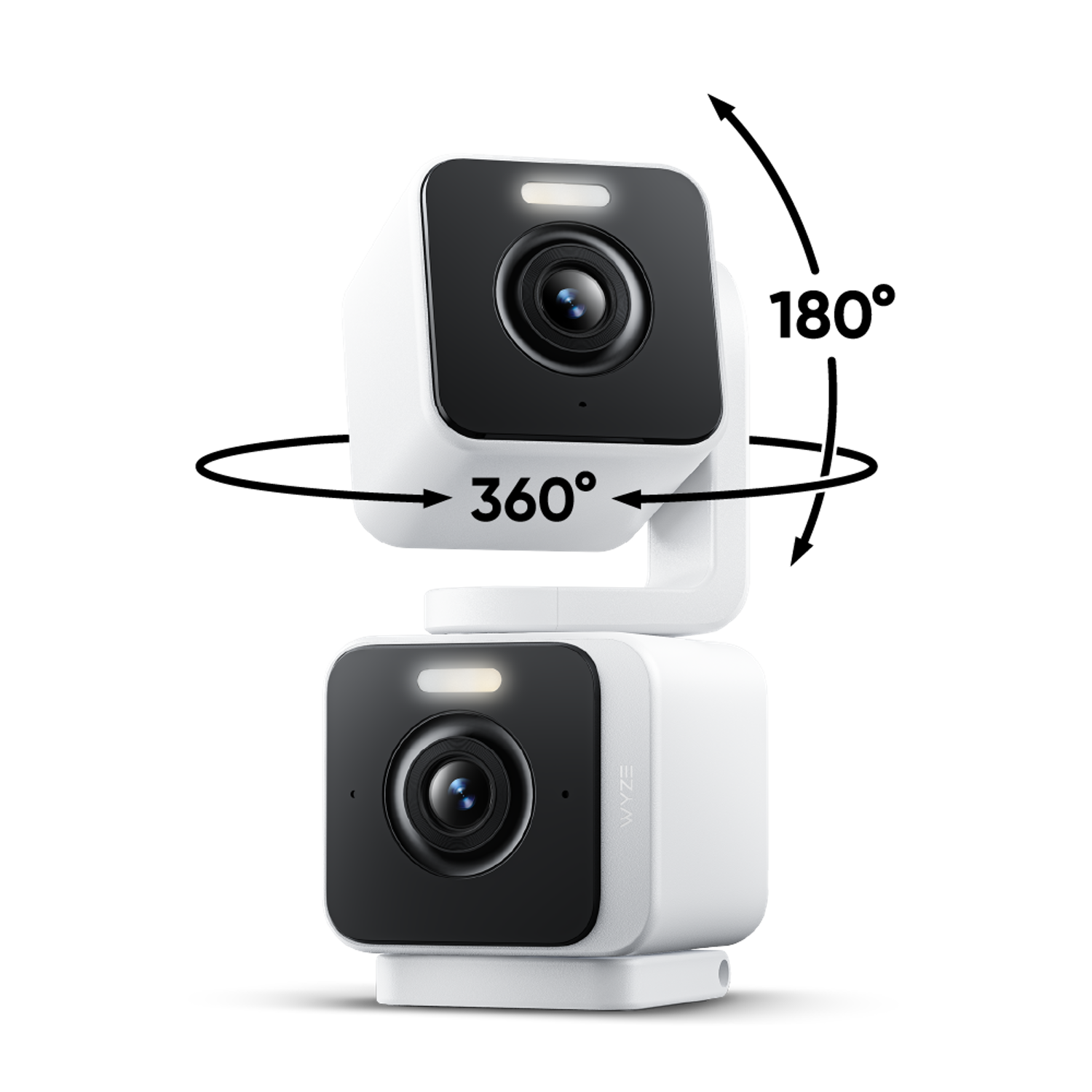 Wyze - Duo Cam Pan, 2K Wired Dual Pan/Tilt Camera with Spotlight, Indoor/Outdoor, Motion-Tracking with Color Night Vision - White - Front_Zoom