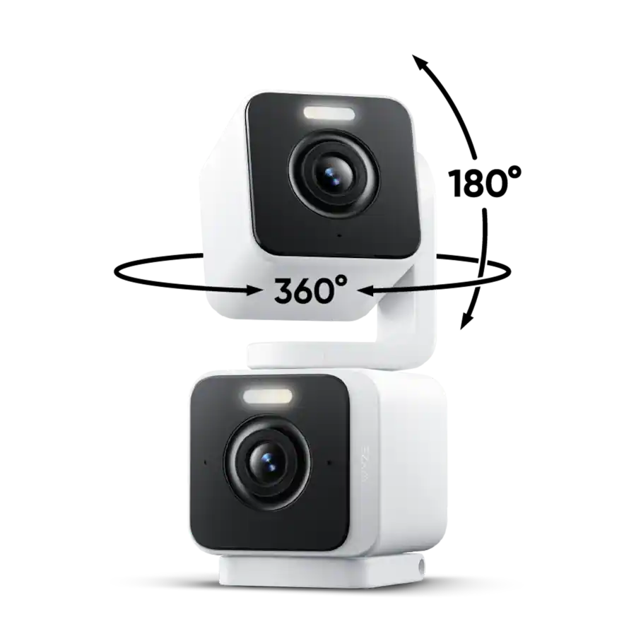 Wyze Duo Cam Pan, 2K Wired Dual Pan/Tilt Camera with Spotlight