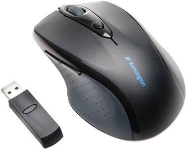 Left. Kensington - Kensington K72370US Pro Fit 2.4 GHz Frequency/30 ft Wireless Range Right Hand Use Full-Size Wireless Mouse - Black - Black.