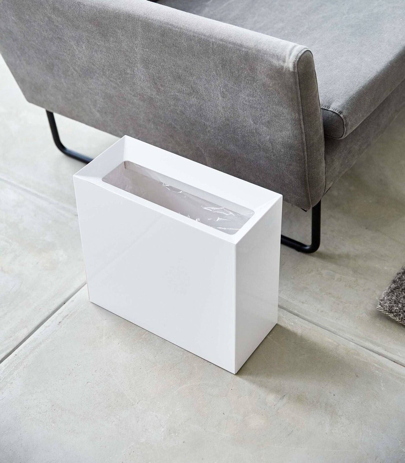 Alt View 3. Yamazaki Home - Trash Can - Wide - White.