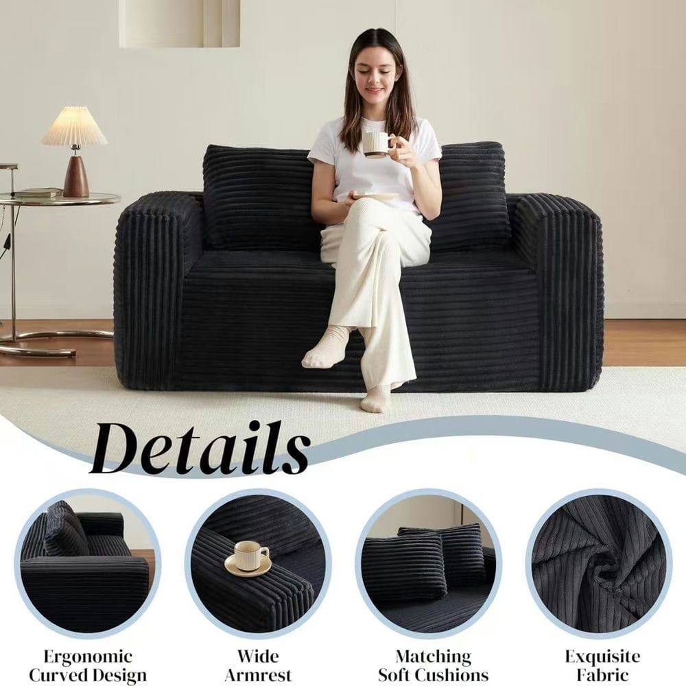 Details  
Ergonomic Curved Design  
Wide Armrest  
Matching Soft Cushions  
Exquisite Fabric