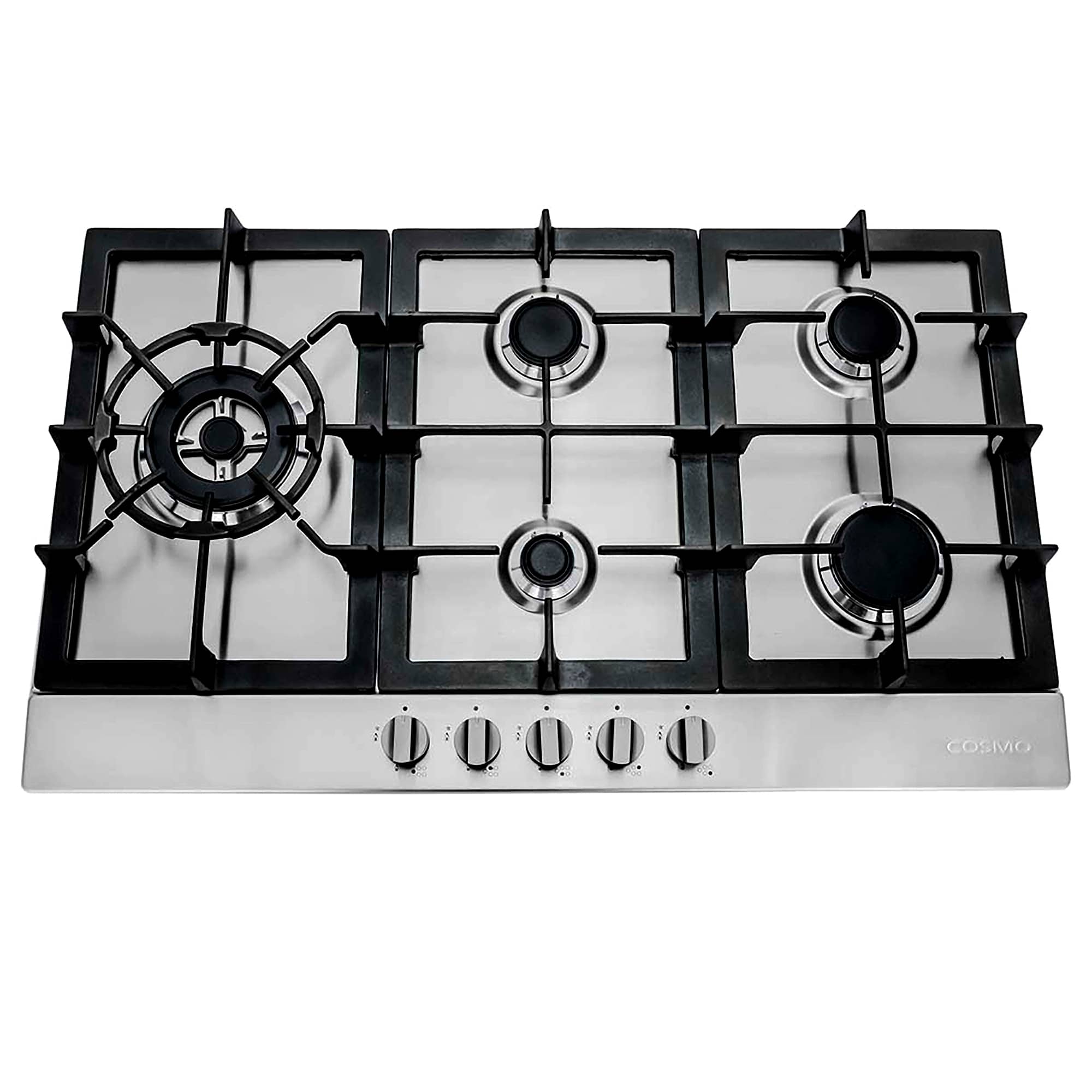 COSMO - 850SLTX-E 30 in. Gas Cooktop in Stainless Steel with 5 Sealed Brass Burners - Stainless Steel