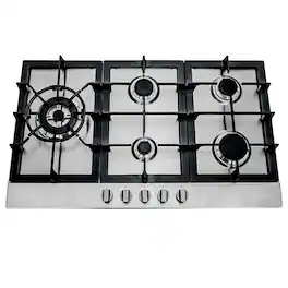 COSMO - 850SLTX-E 30 in. Gas Cooktop in Stainless Steel with 5 Sealed Brass Burners - Stainless Steel