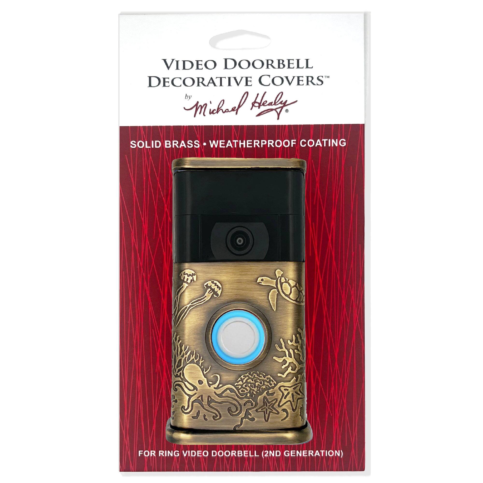 VIDEO DOORBELL DECORATIVE COVERS  
by Michael Healy  

SOLID BRASS • WEATHERPROOF COATING  

FOR RING VIDEO DOORBELL (2ND GENERATION)