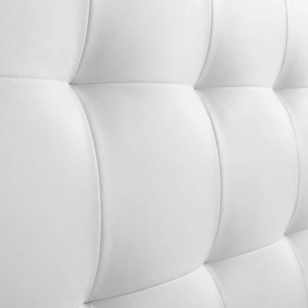 Back. FurniFact - Upholstered Vinyl King Headboard with Padded Design and Durable Finish - White.