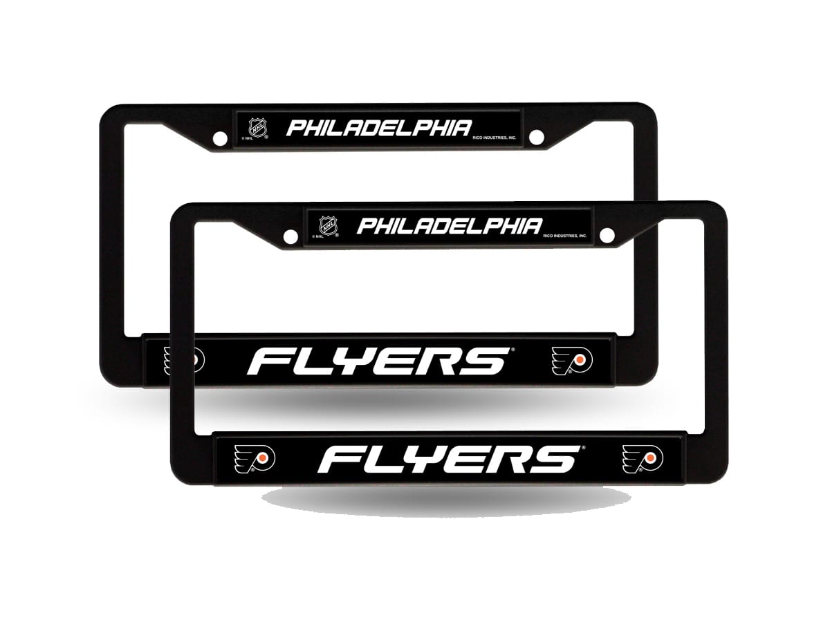 Rico Industries - Philadelphia Flyers Black Metal License Plate Frame - Set of 2 Frames - Multi