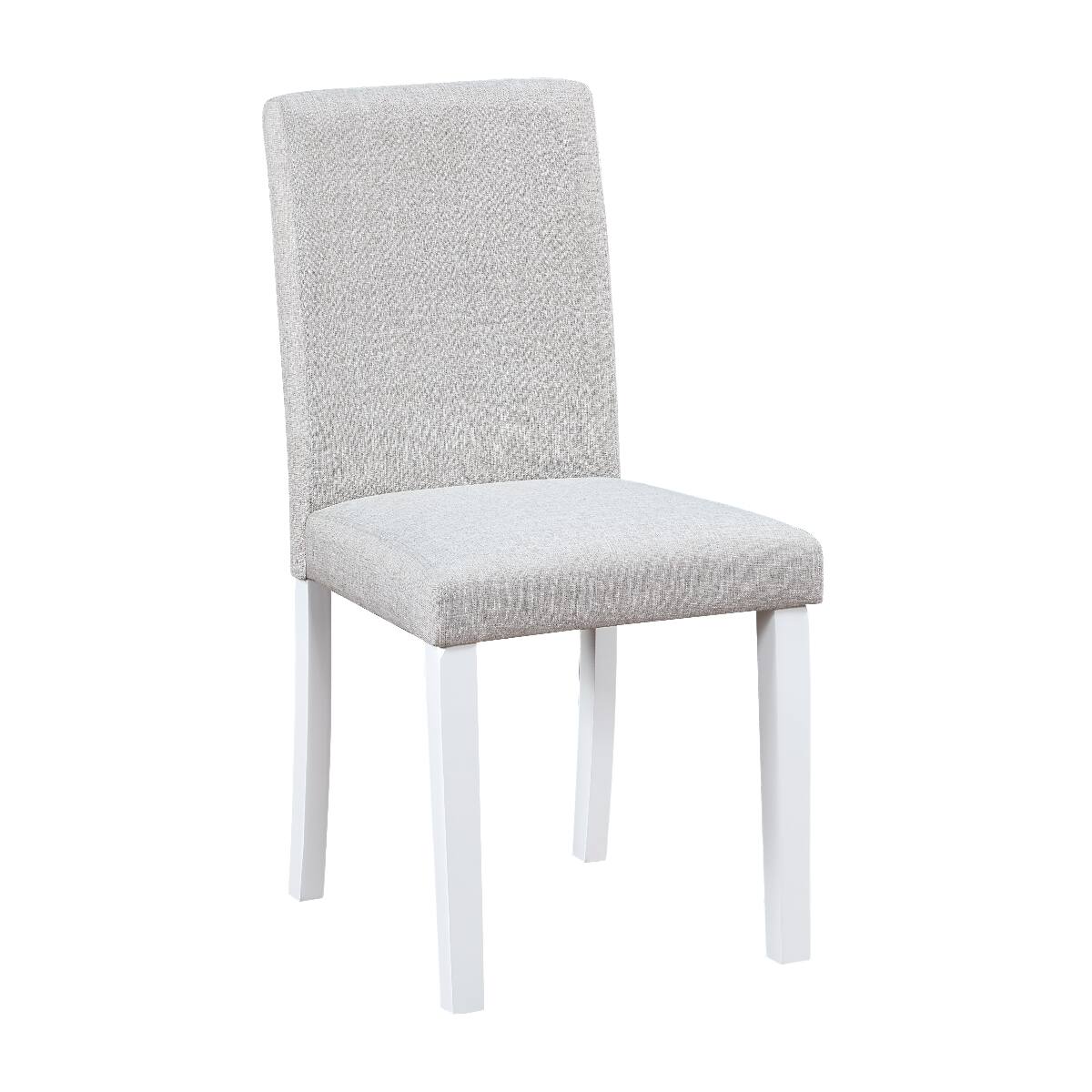 Alt View 7. Loheer - Loheer 5 Piece Dining Table Set, White Square Table with Upholstered Chairs for Four - White.