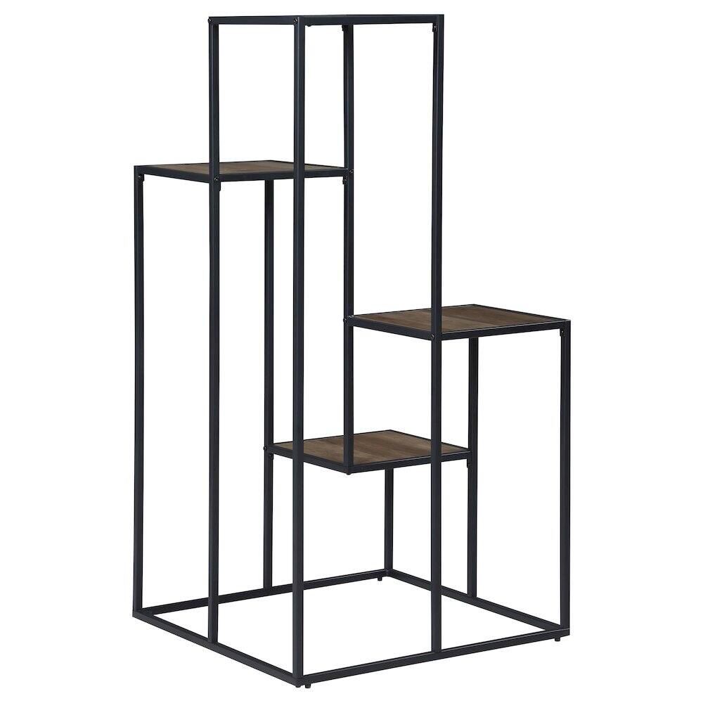 Alt View 4. Coaster Co. of America - Rito 4-tier Multi-Display Shelf Rustic Brown and Black - Black.