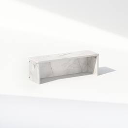 Furinno - Classic 18-Inch Desk Organizer, Shelf Organizer Storage & Display Stand - Marble White