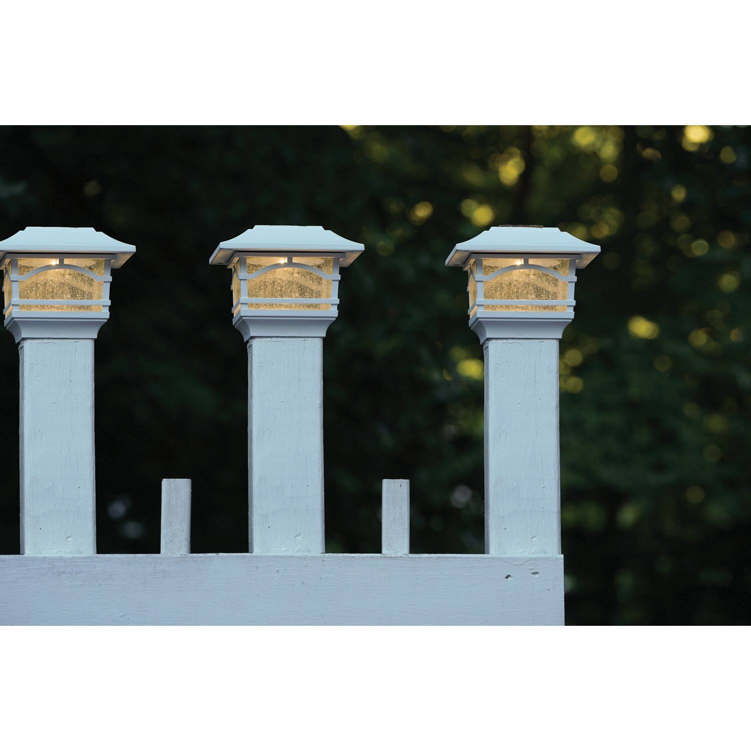 Angle. MAXSA Innovations - Maxsa Innovations 41971 Mission-style Solar Post Cap And Deck Railing Lights, 2 Pack (white) - white.