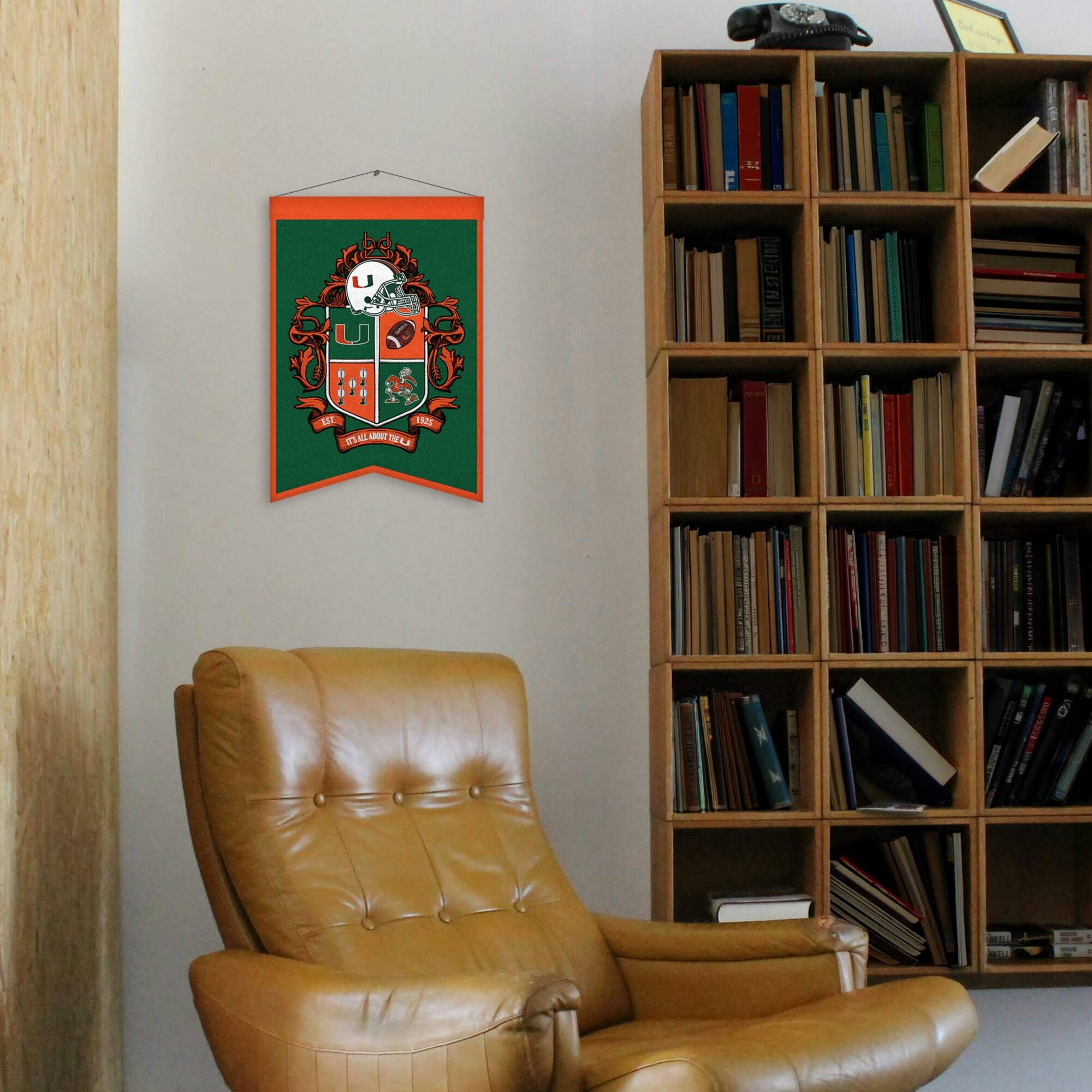 Alt View 1. Sporticulture - Miami Hurricanes 15" x 22" Crest Banner - Multicolor.