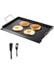 Front. VEVOR - Carbon Steel Griddle, 24x16 inch Universal Flat Top Rectangular Plate, Gas Grill Griddle for BBQ Grill, Teppanyaki - Black.