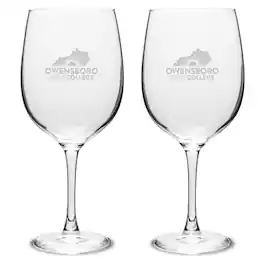 Jardine - Owensboro Community and Technical College Two-Piece 19oz. Traditional Wine Glass Set - Multicolor