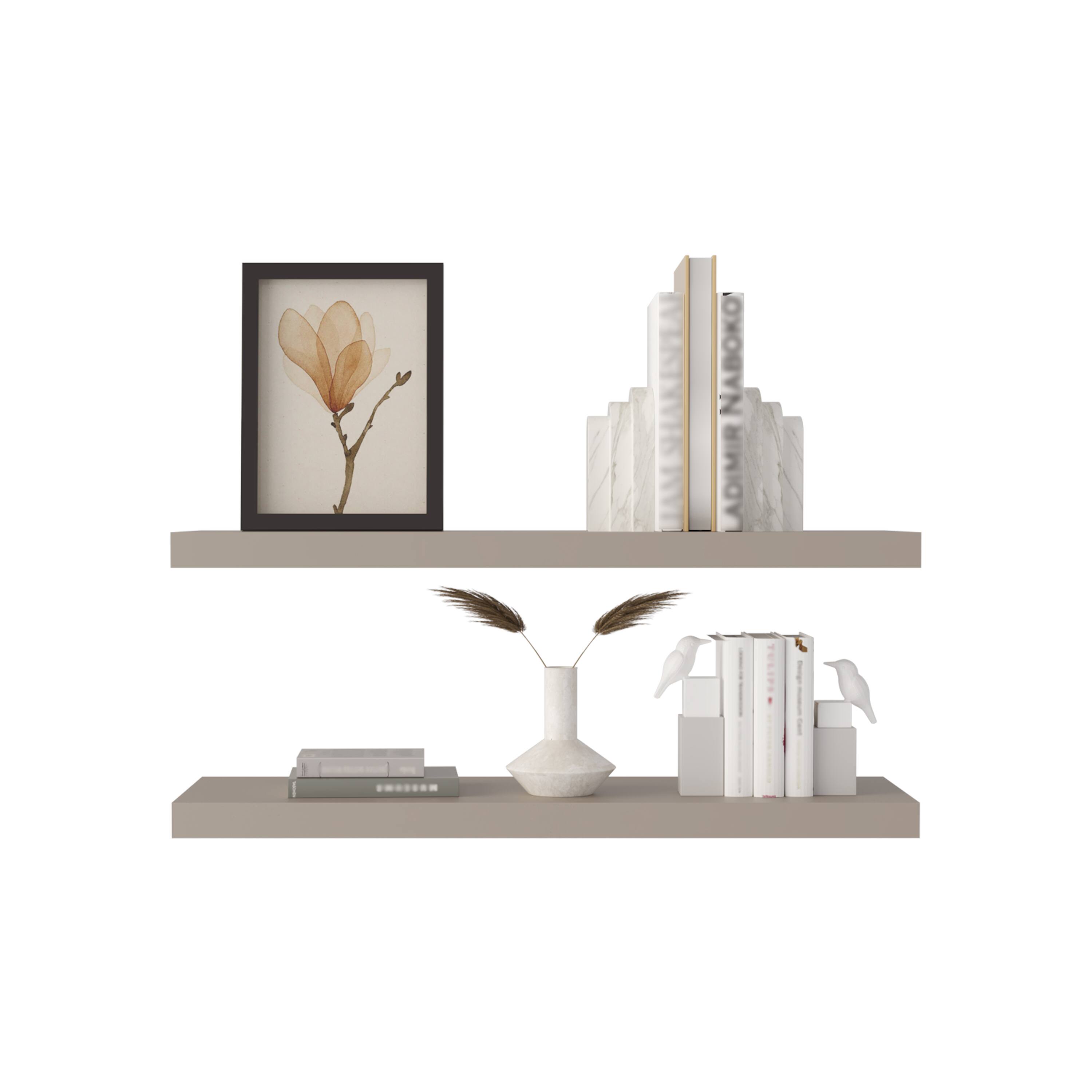 Alt View 1. TuHome - Ecco 31.5" Wide Floating Shelves Set Of 2, Shelves For Wall Decor For Bedroom, Bathroom Storage Shelves. - Taupe.