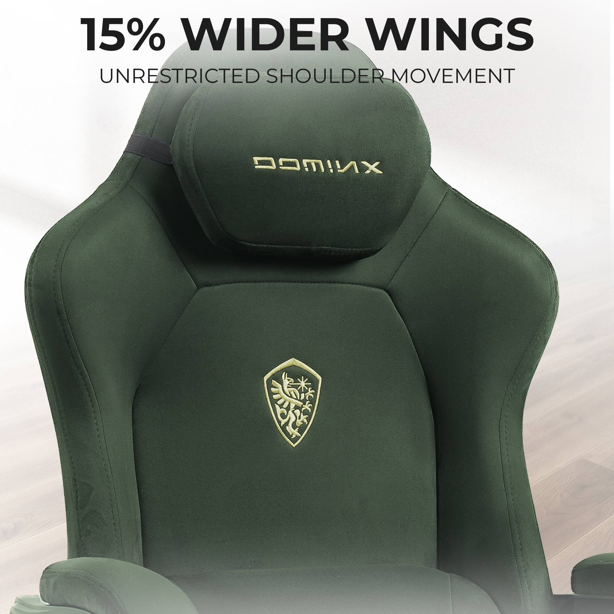 15% WIDER WINGS  
UNRESTRICTED SHOULDER MOVEMENT