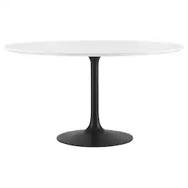 Lippa 54" Round Wood Dining Table by Modway - Black White