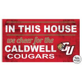 Jardine - Caldwell Cougars 11" x 20" Indoor/Outdoor In This House Sign - Red