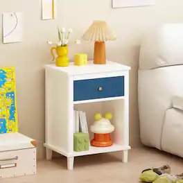 Z-Edge - Modern Nightstand with Drawers and Shelf, Small Bedside Table for Living Room, Bedroom - Blue