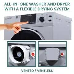 ALL-IN-ONE WASHER AND DRYER WITH A FLEXIBLE DRYING SYSTEM
VENTED / VENTLESS