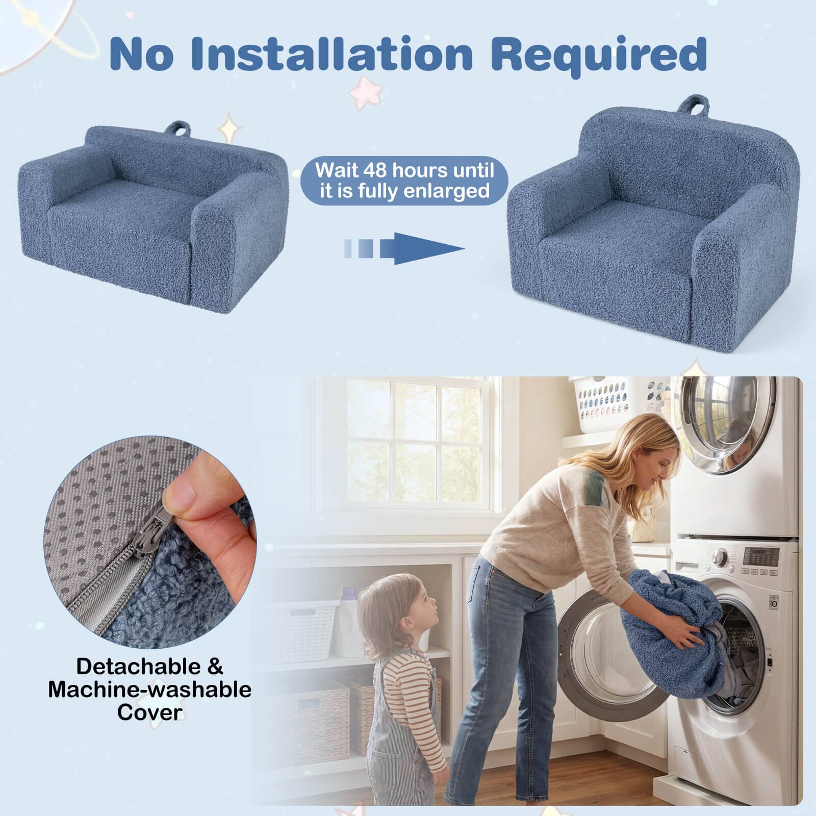 No Installation Required

Wait 48 hours until it is fully enlarged

Detachable & Machine-washable Cover