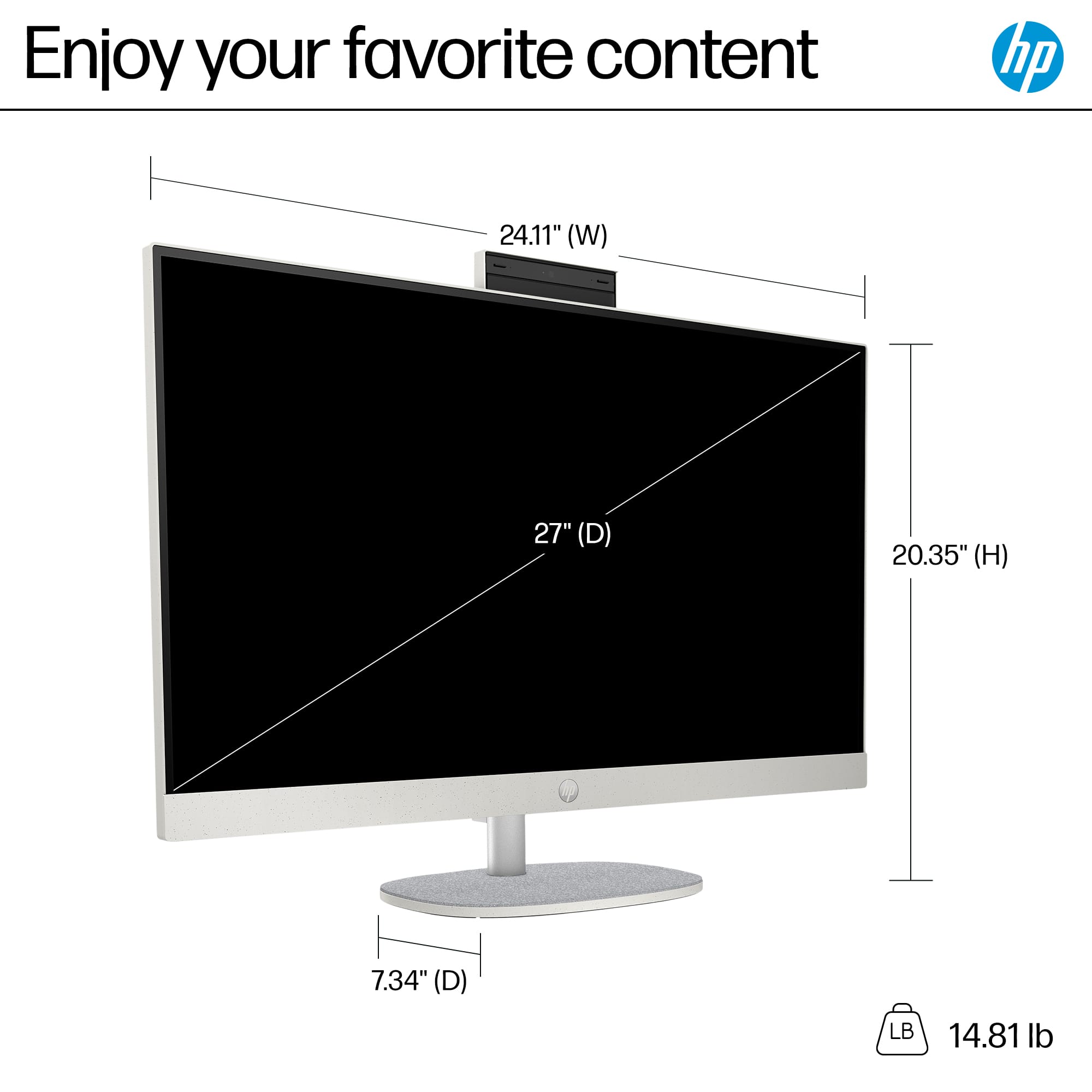 HP 27" Full HD Touch-Screen All-in-One With Adjustable Height Intel ...