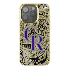 Keyscaper - MLB - Colorado Rockies Paisley Bling iPhone Case - 14 - Gold