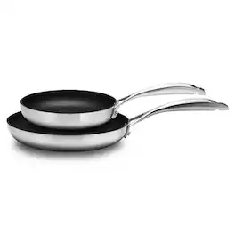 Scanpan - CS+ 2-Piece Nonstick Fry Pan Set, 8" & 10.25", Stainless Steel, Induction Ready - Silver