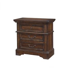 American Woodcrafters - Stonebrook 3-Drawer Nightstand - Tobacco Finish - Brown