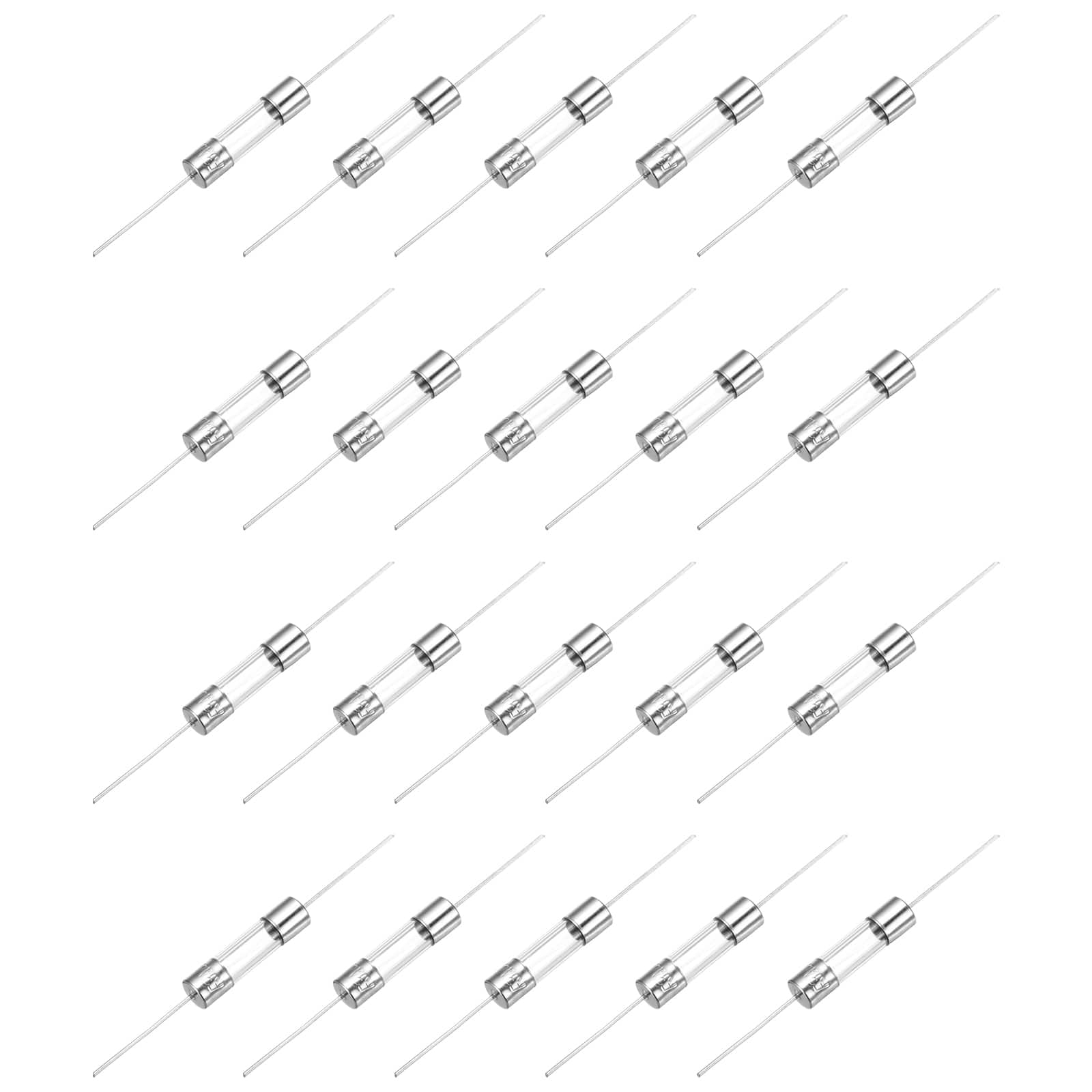 Unique Bargains - 20pcs Glass Tube Fuses, Axial-with Lead Wire 5x20mm 3A 250V for Replacing or Repairing Many Home Electronics (F3A) - Silver