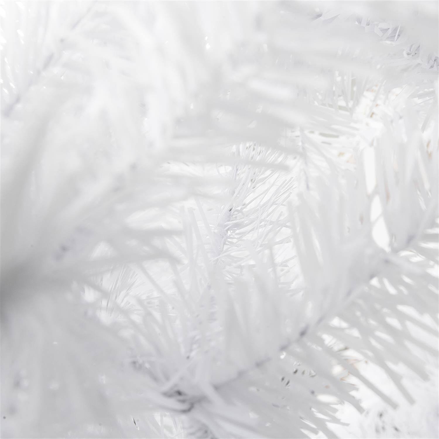 Angle. Pefilos - 8ft Tall LED Flocked Tied Light Christmas Tree, Festive Lighting with Realistic Look and Warm Glow, Durable Construction - White.