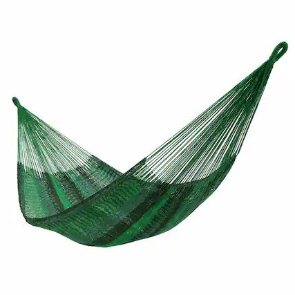 Front. Sunnydaze - 2-Person Cotton and Nylon Woven Mayan Hammock - Meadow.