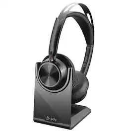 Poly - Voyager Focus 2 UC Wireless Headset with Charge Stand - Bluetooth 5.1 USB-A BT700 ANC Boom Mic Zoom Certified 213727-01 - Black