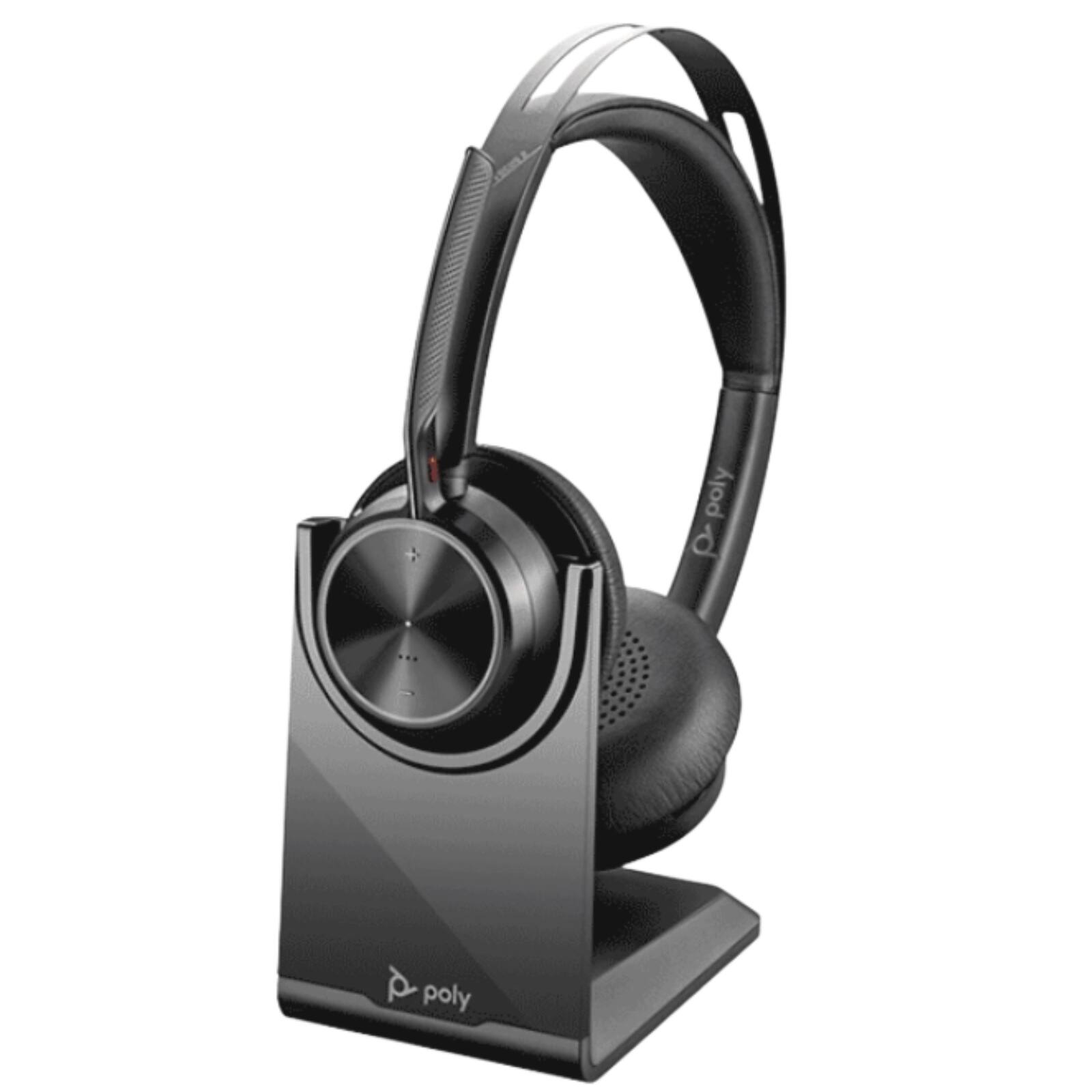 Poly - Voyager Focus 2 UC Wireless Headset with Charge Stand - Bluetooth 5.1 USB-A BT700 ANC Boom Mic Zoom Certified 213727-01 - Black