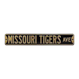 Authentic Street Signs - Missouri Tigers 6" x 36" College Ave Street Sign - Black