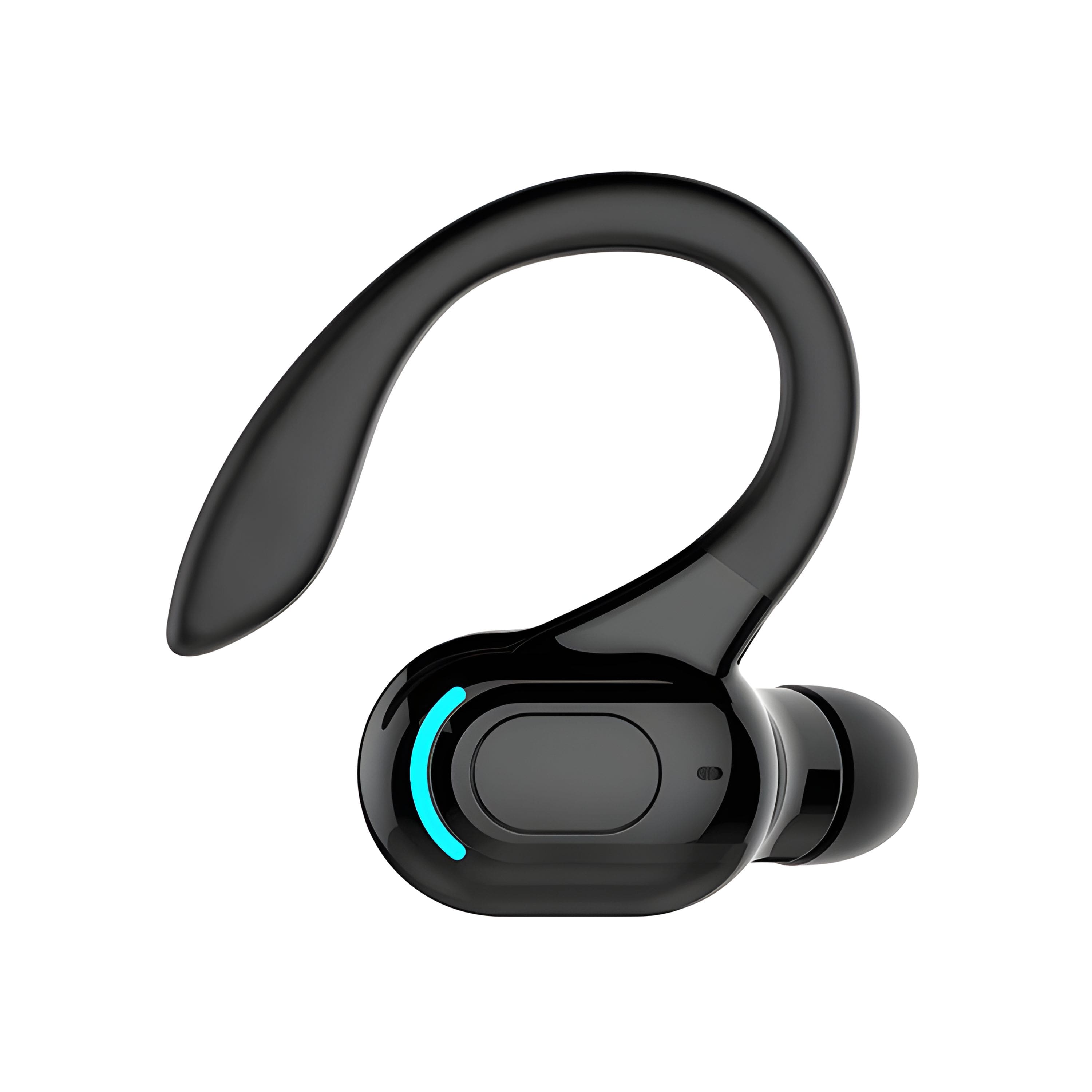 Front. Kitcheniva - Bluetooth 5.1 Headset Wireless Earpiece Stereo Ear Hook - Black.