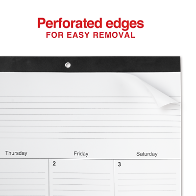 Perforated edges  
FOR EASY REMOVAL  

Thursday 2  
Friday 3  
Saturday