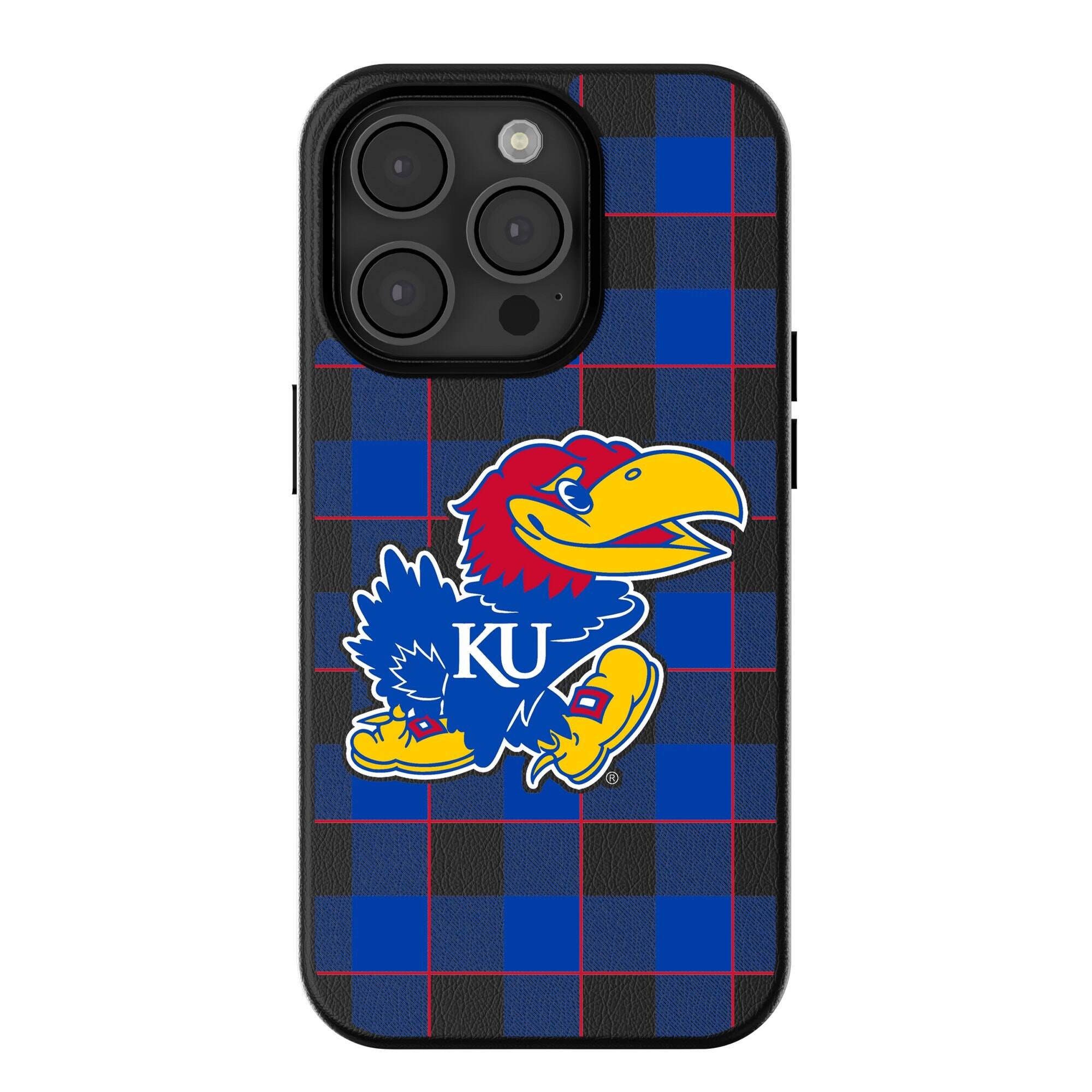 Keyscaper - NCAA - Kansas Jayhawks Plaid Magnetic Bump iPhone Case - 15 Pro - Black price history on PriceWatchPro