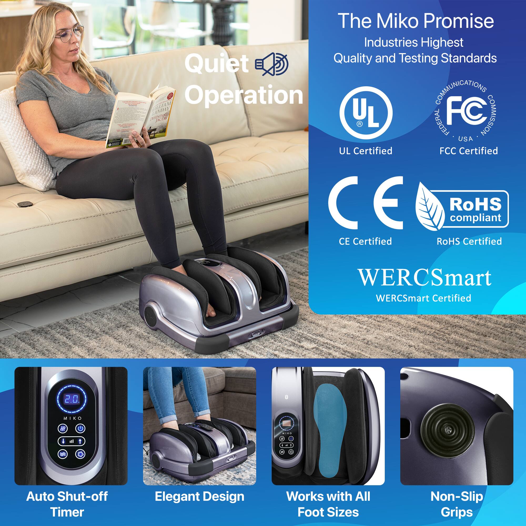 Miko MAS II Foot, Leg & Calf Massager with Heat, Air