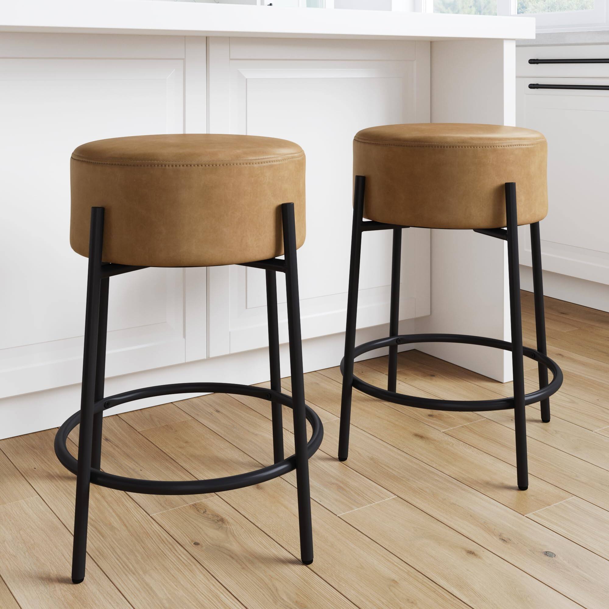 Medium Brown/Black Counter Height - Set of 2