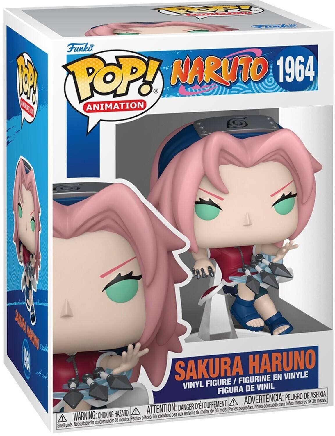 Funko 1 POP! NARUTO 1964 H A ANIMATION O L8 UUR HAUNNO  SAKURA HARUNO FIGURINE EN VINYLE FIGURE / VINYL DE VINIL FIGURA ASFIXIA ADVERTENCIA: PELIGRO DE menores de 36 meses. TOUFFEMENT. adecuado para nios ATTENTION: DANGER D Partes pequeras. No es de moins de 36 mois. WARNING: CHOKING HAZARD. convient pas aux enfants Petites pieces. Ne children under 36 months. Not suitable for Smal parts.