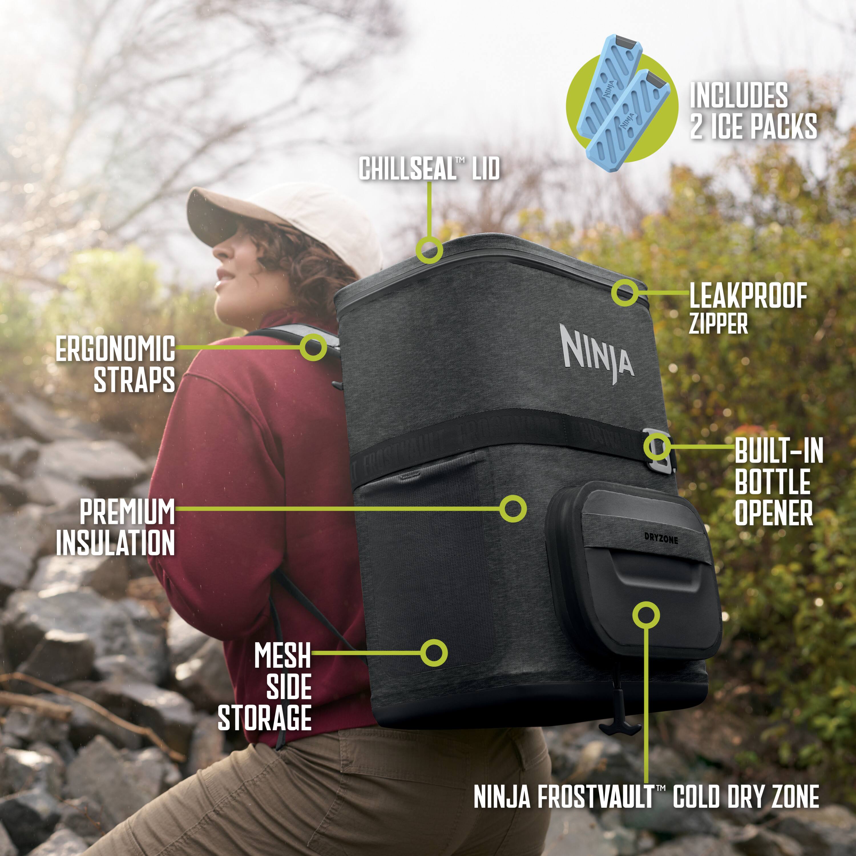 Ninja Outdoor FrostVault Go 36 Can Soft Cooler with Cold Dry Zone