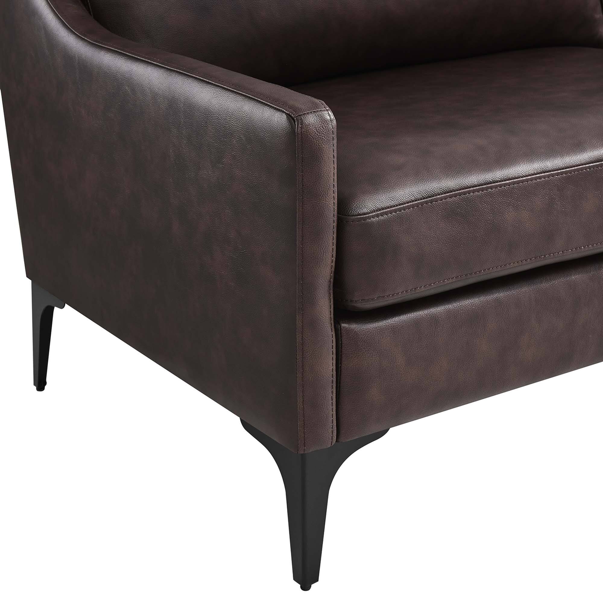 Alt View 4. Modway - Corland Leather Sofa by Modway - Brown.