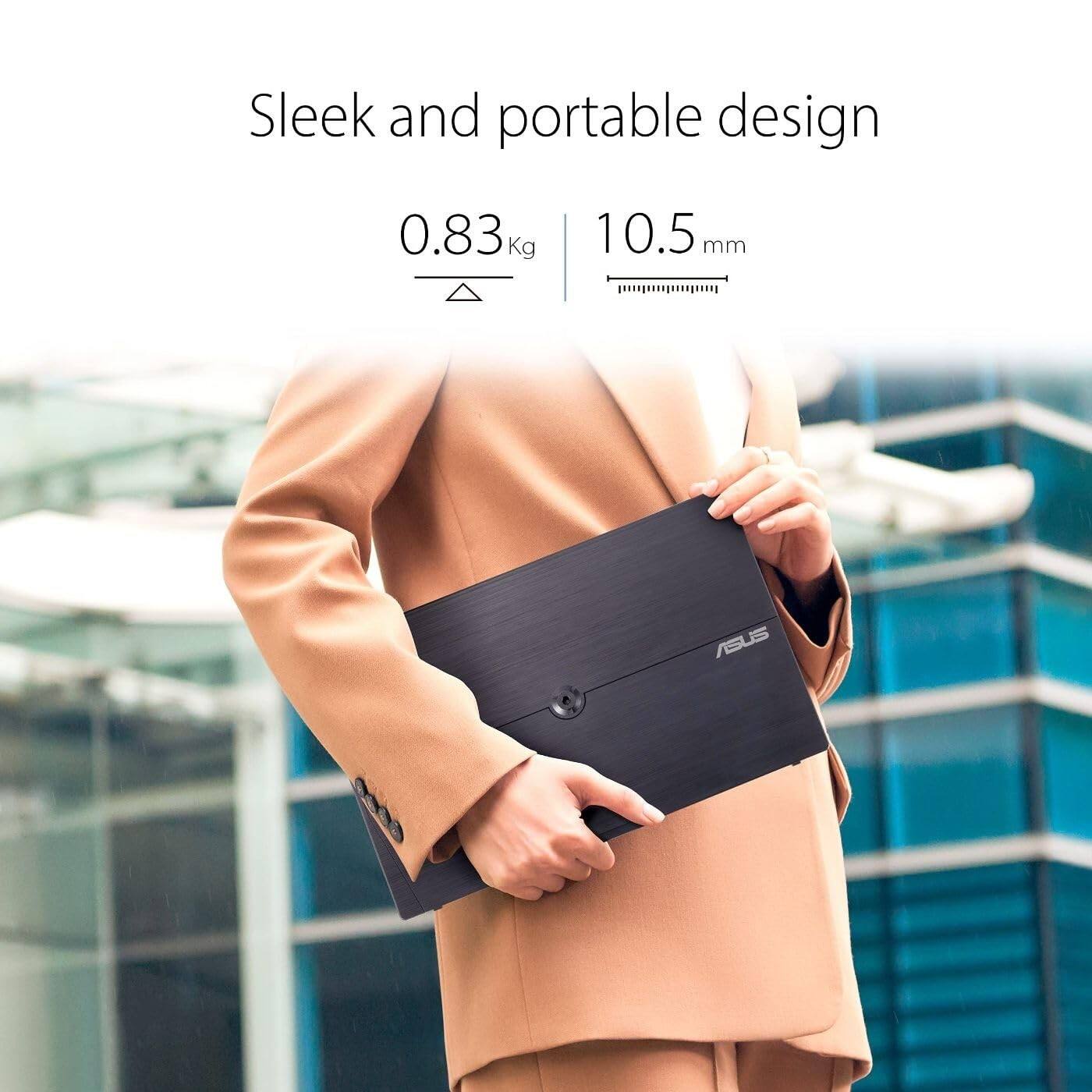Sleek and portable design  
0.83 kg  
10.5 mm  
ASUS