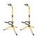 Front. 5 CORE - Guitar Stand Pair Floor Folding Holder Soporte Para Guitarra for Acoustic Electric Bass - Yellow.