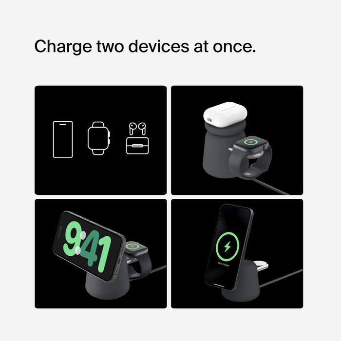 Charge two devices at once.