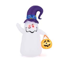 Boyel Living - 6ft Glowing Ghost Halloween Inflatable Decor with Infinity LED Eyes - White